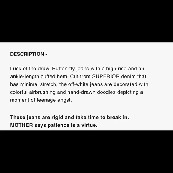 NWT MOTHER The Scapper Cuff Ankle Fray in Superstition size 29 - Picture 3 of 16